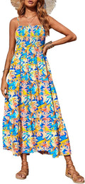 Women's Summer Maxi Dress Sleeveless Spaghetti Strap - Boho Sundress