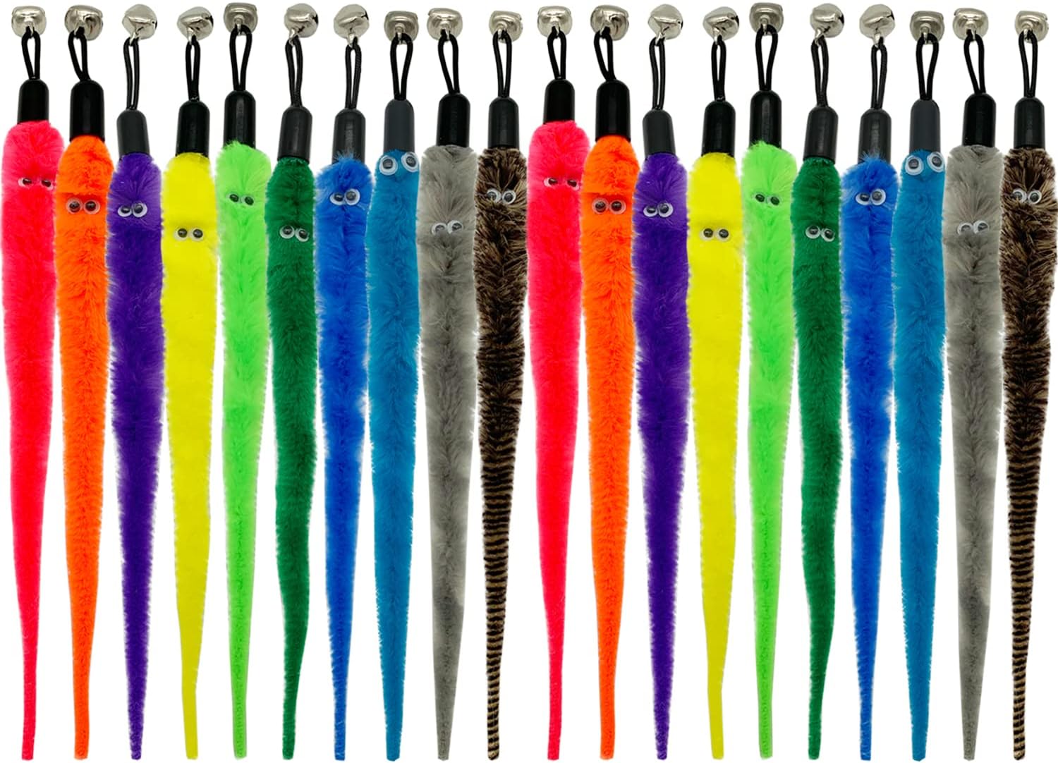 20 PCS CATENESS Worm Toy Refills - Exciting Cat Wand Attachments!