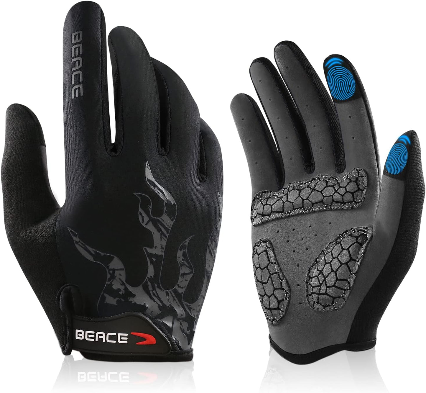 BEACE Touch Screen Cycling Gloves - Anti-Slip Palm