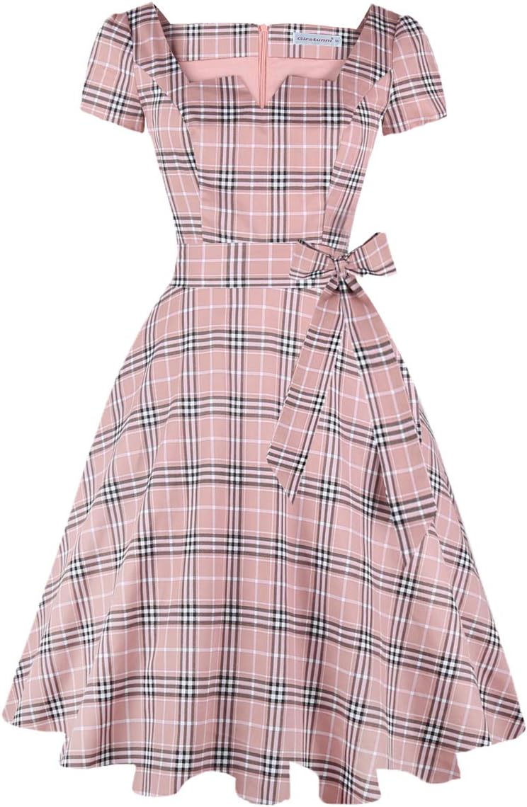 Girstunm Women's Classic Tea Dress with Pockets for Any Occasion
