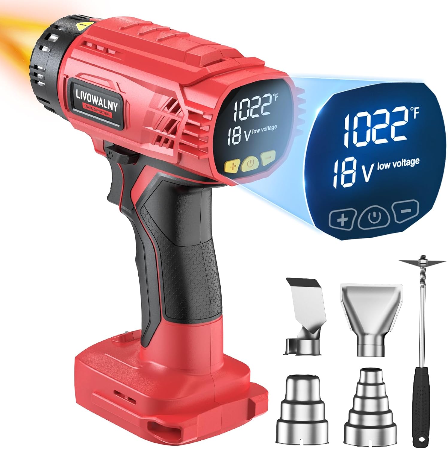 LIVOWALNY Cordless Heat Gun with Variable Temp Control & Display