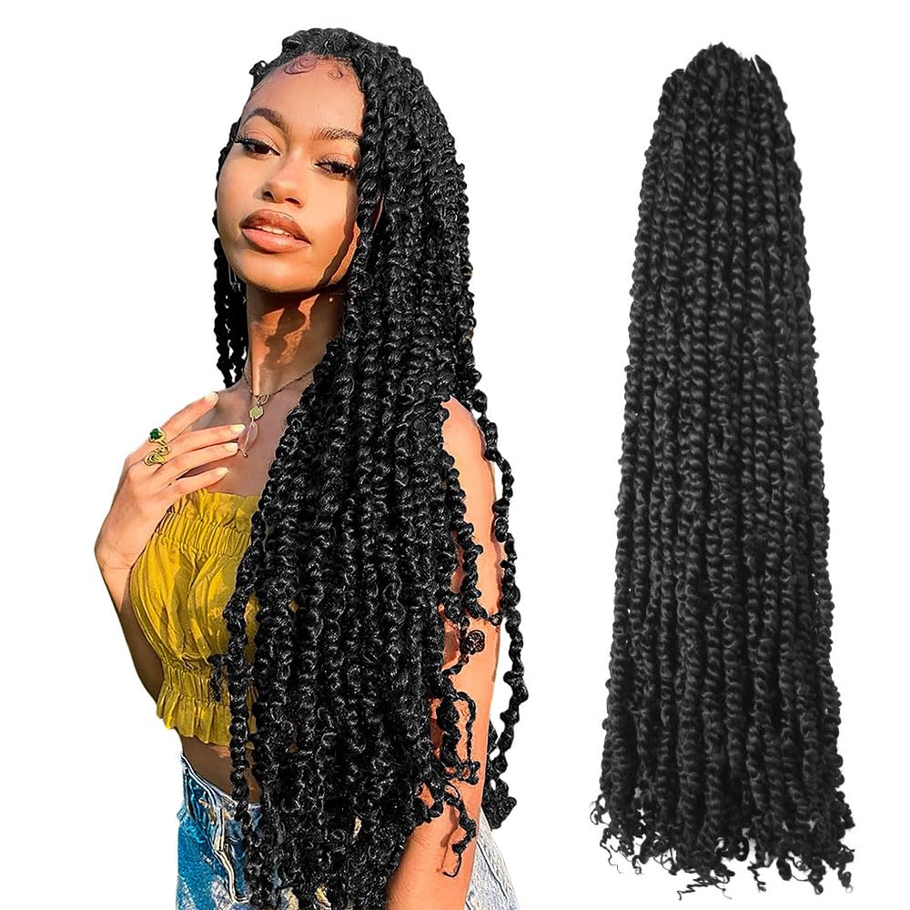 BOHOBABE Long Pre-twisted Passion Twist Crochet Hair 30 Inch