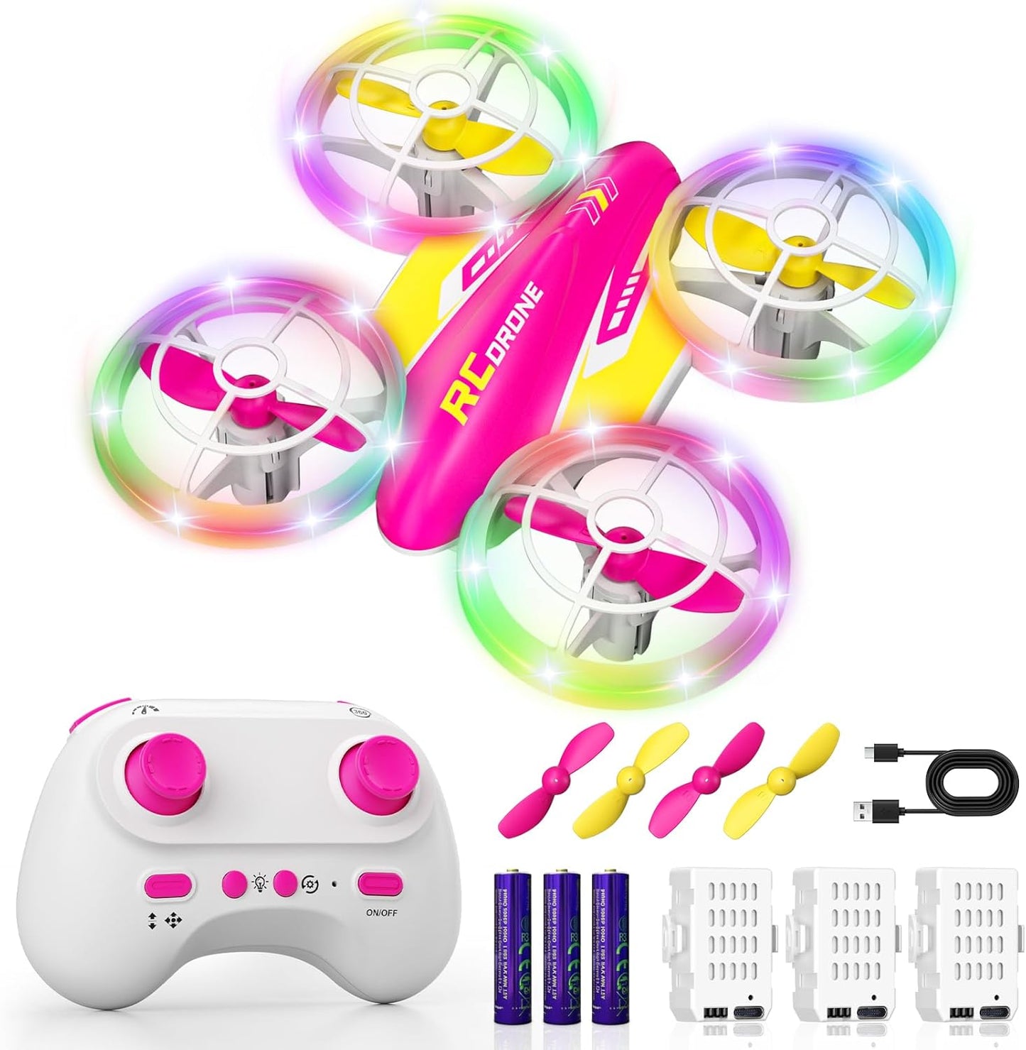 LED RC Drone for Kids with 360 Flips & 3 Speed Modes