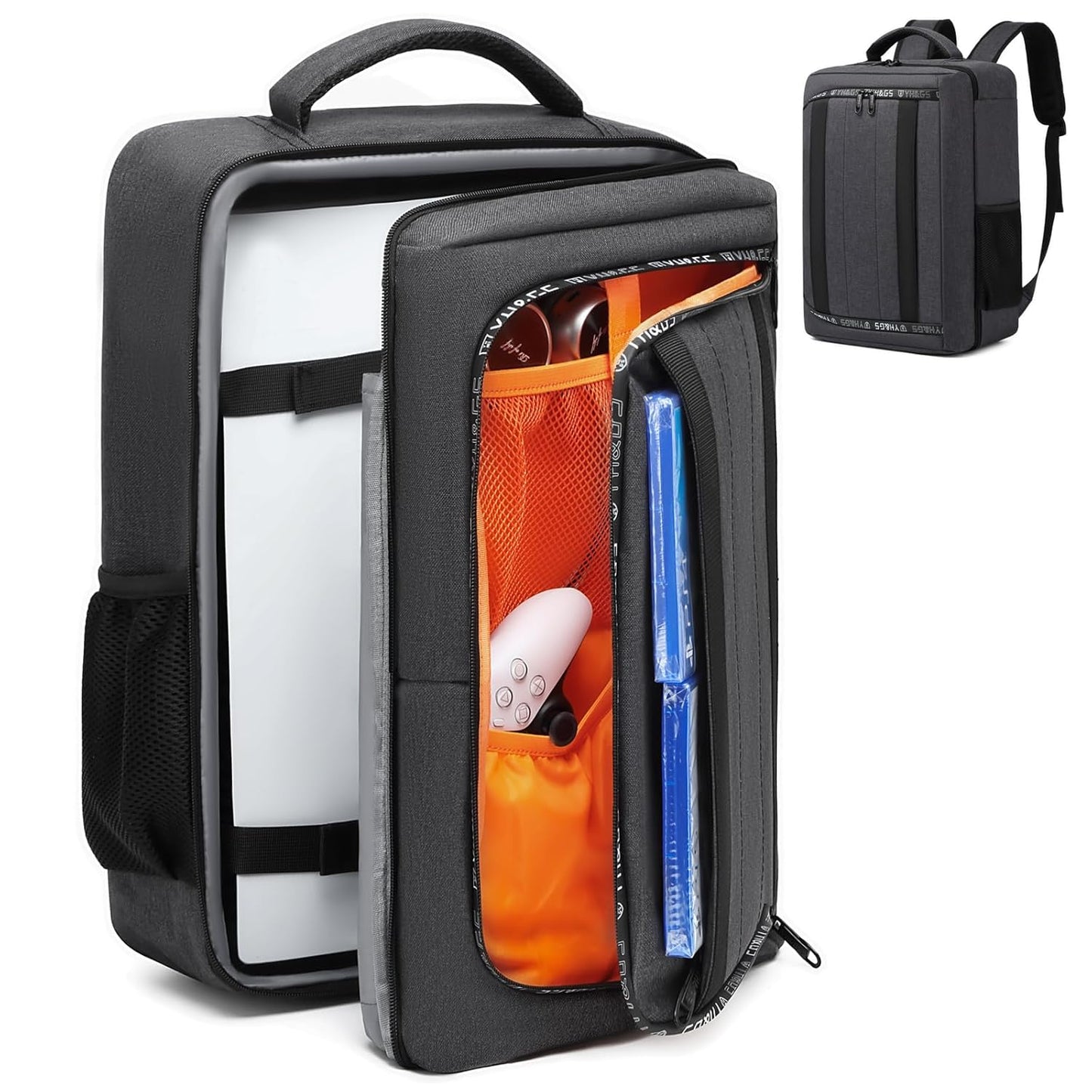 Travel Backpack for PS5 with Protective Case for 17.3 Laptop