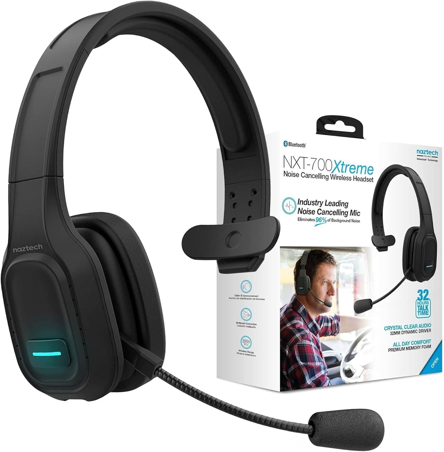 Naztech NXT-700 Trucker Bluetooth - Noise Cancelling HD Sound