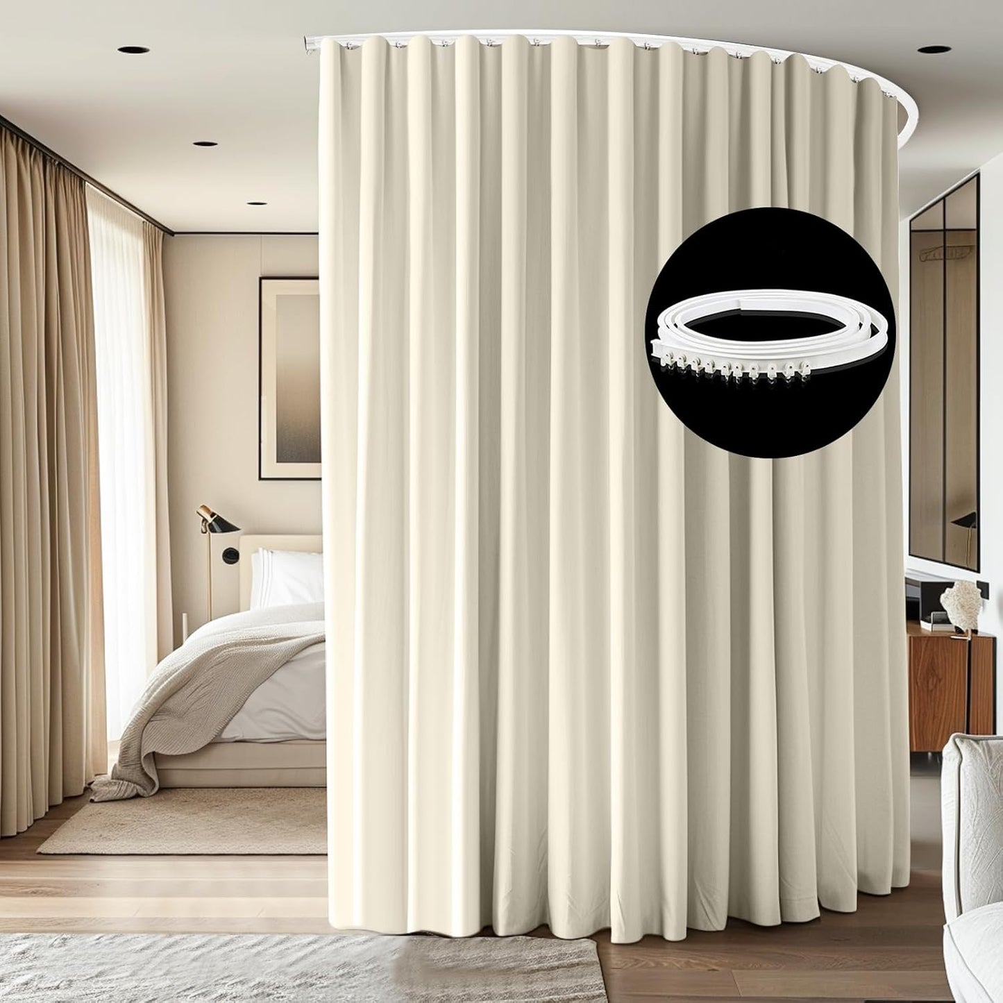 Room Divider Ceiling Mounted Curtains Track Sets for Privacy