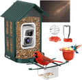 Bird Feeder with Camera 2K Live Video - Solar, Squirrel Proof