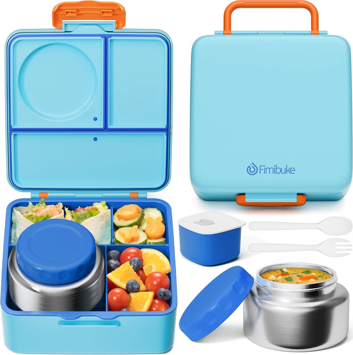 Fimibuke Bento Box for Kids with Insulated Thermos & Utensils