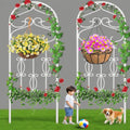 Garden Trellis 60 x 18 2-Pack - Elegant White Metal Vertical Support