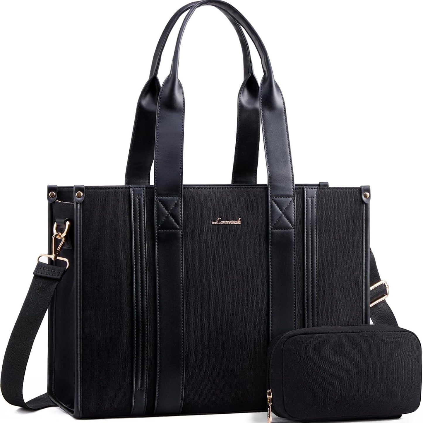 LOVEVOOK Large Waterproof Laptop Bag for Women with Clutch