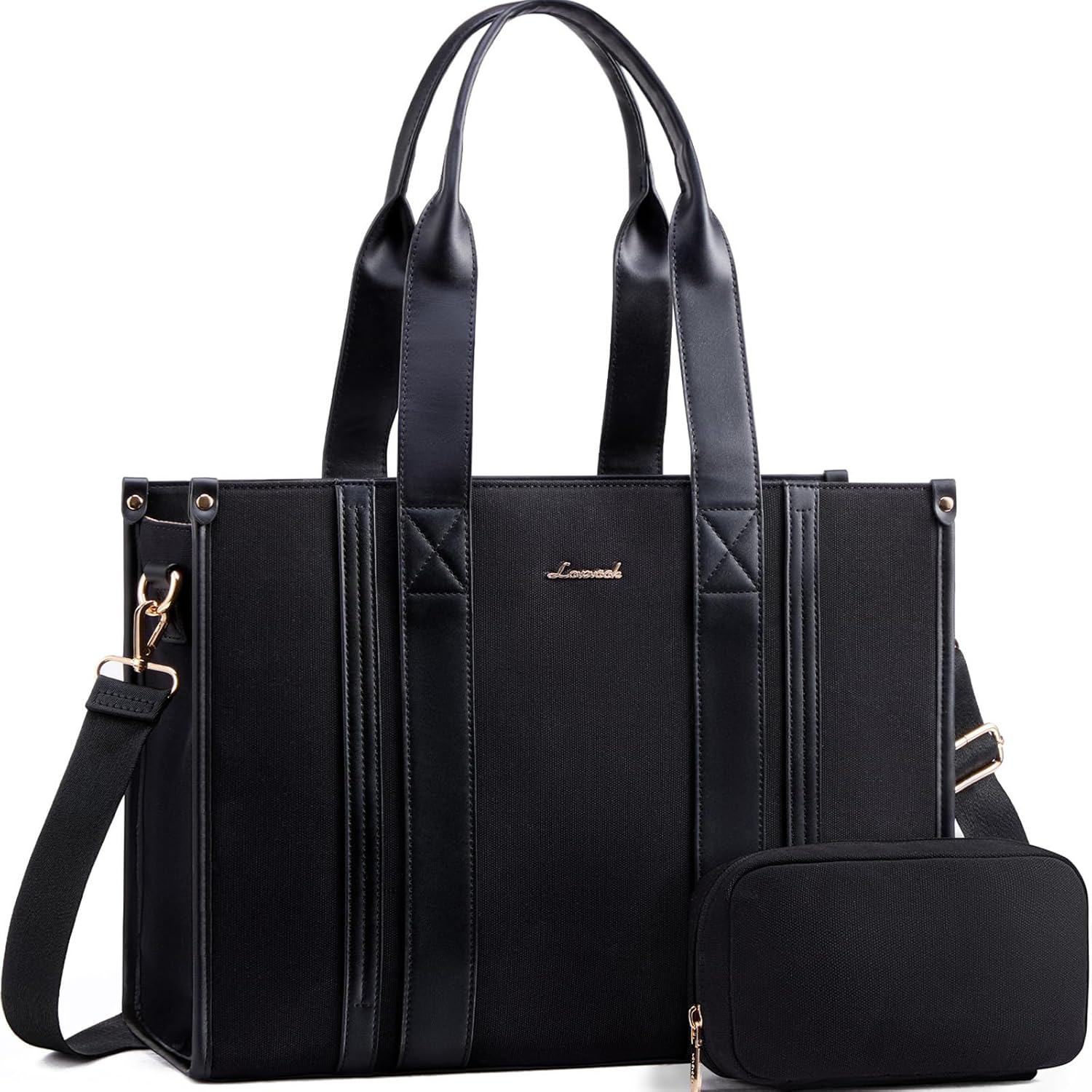 LOVEVOOK Large Waterproof Laptop Bag for Women with Clutch