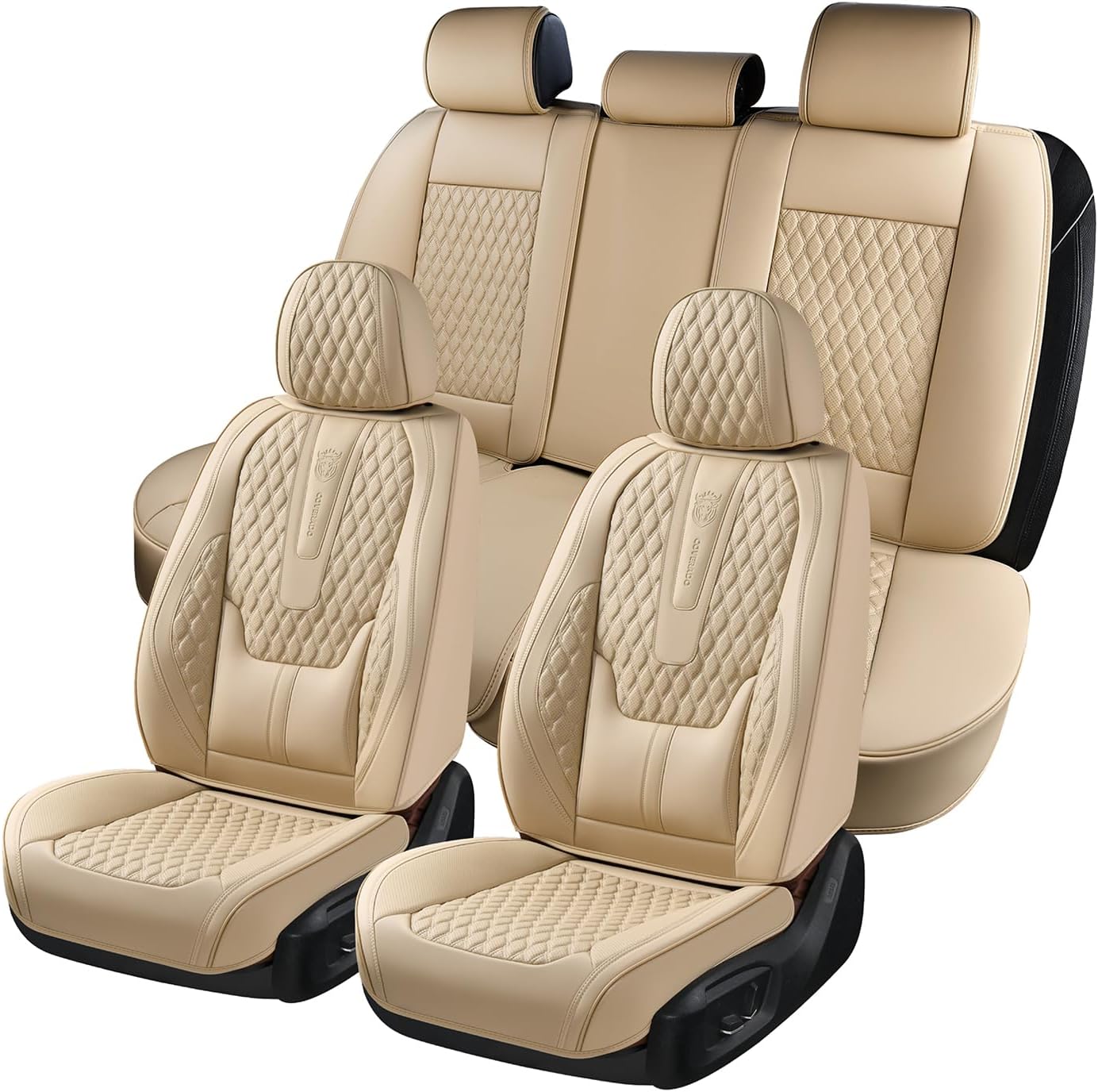 Coverado Car Seat Covers Full Set - Nappa Leather Protection
