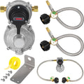 RV Propane Regulator with 2 Tank Hoses - Auto Changeover for RVs