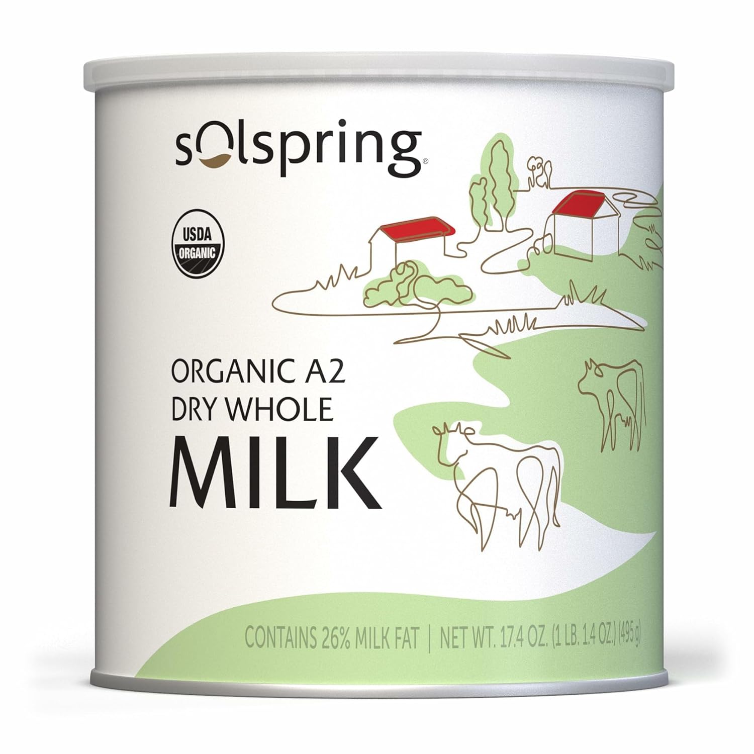 Solspring Organic A2 Dry Whole Milk Powder for Digestive Comfort