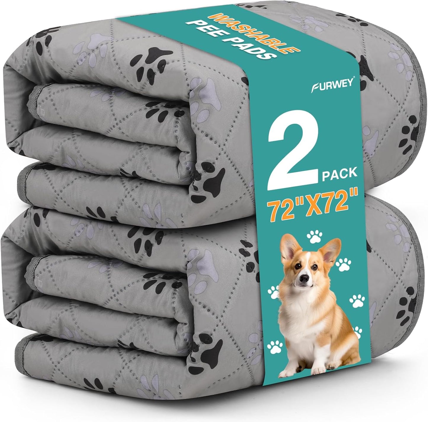 Extra Large Washable Pee Pads for Dogs - Super Absorbent 72inX72