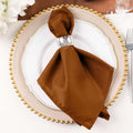 Cloth Napkins Set of 100 20x20 in Brown - Reusable Linen-Look Napkins