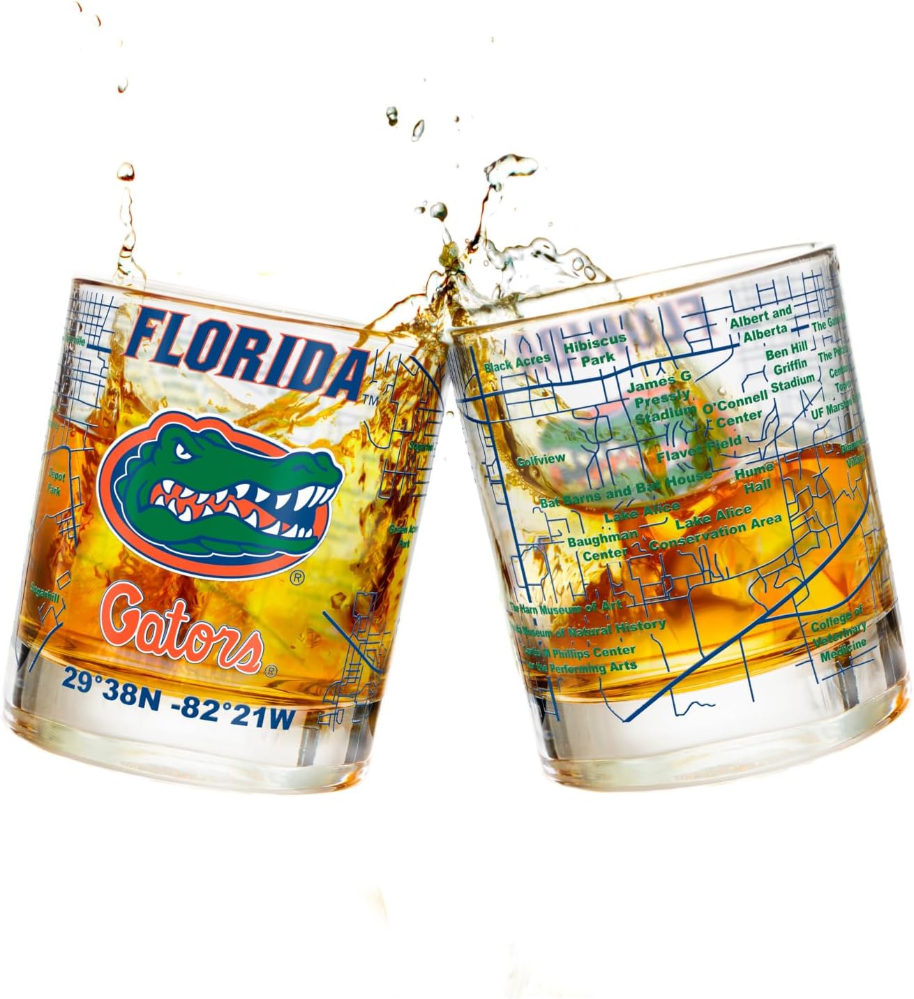 University of Florida Gators College Whiskey Glasses Set of 2