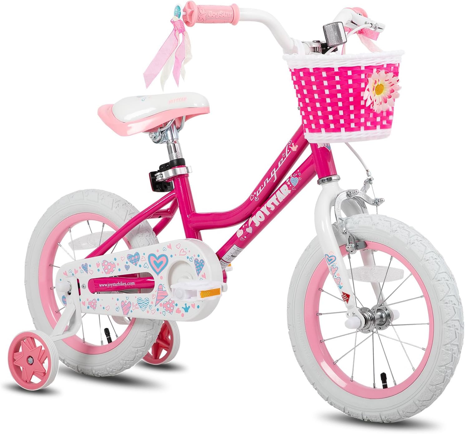 JOYSTAR Angel Girls Bike for Toddlers Ages 2-13 with Basket
