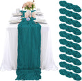 Teal Cheesecloth Table Runner 10FT 10 Pcs - Soft Rustic Wedding Decor