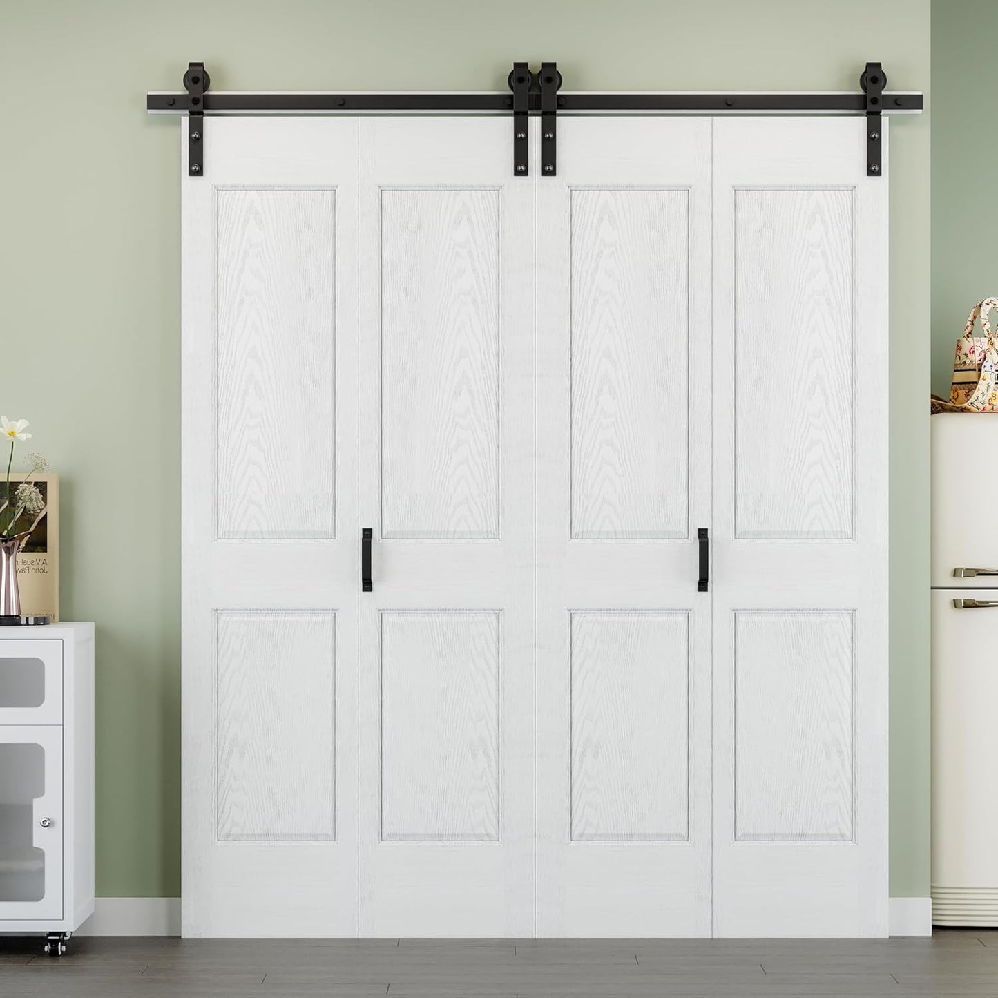 48 x 84 Bi-Fold Barn Door with 56 Track Kit for Closets