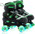 Adjustable Kids Roller Skates with Light-Up Wheels - Sizes S-M-L