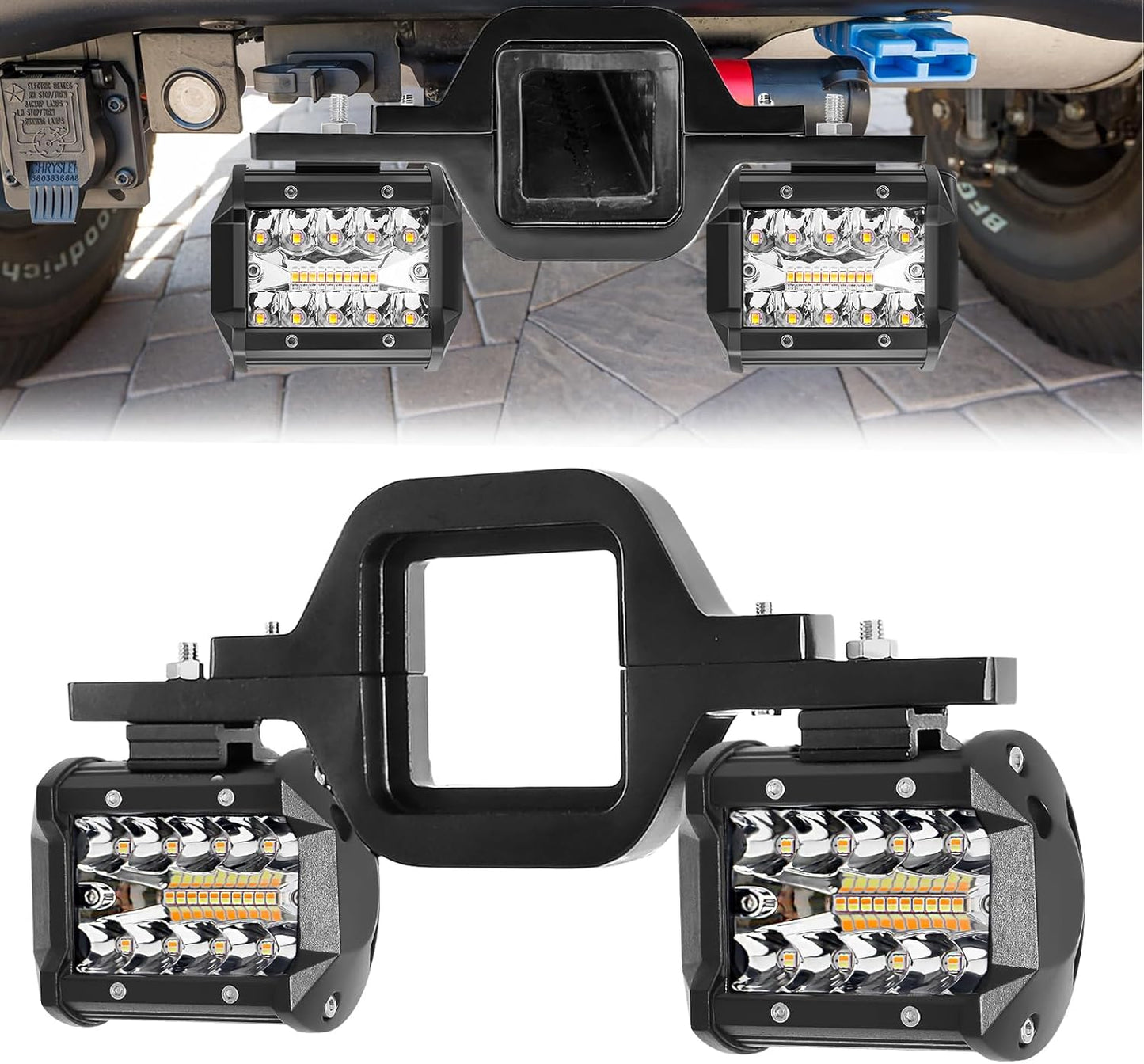 4 Inch 60W LED Pods with Tow Hitch Mounting Brackets for Trucks