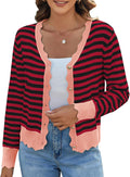 Women's Lightweight V-Neck Cardigan with Gold Buttons - Casual Knit