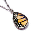 Ethically sourced monarch butterfly necklace for women - real wing