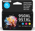 950XL 951XL Ink Cartridges Combo 4-Pack - High Capacity Replacement