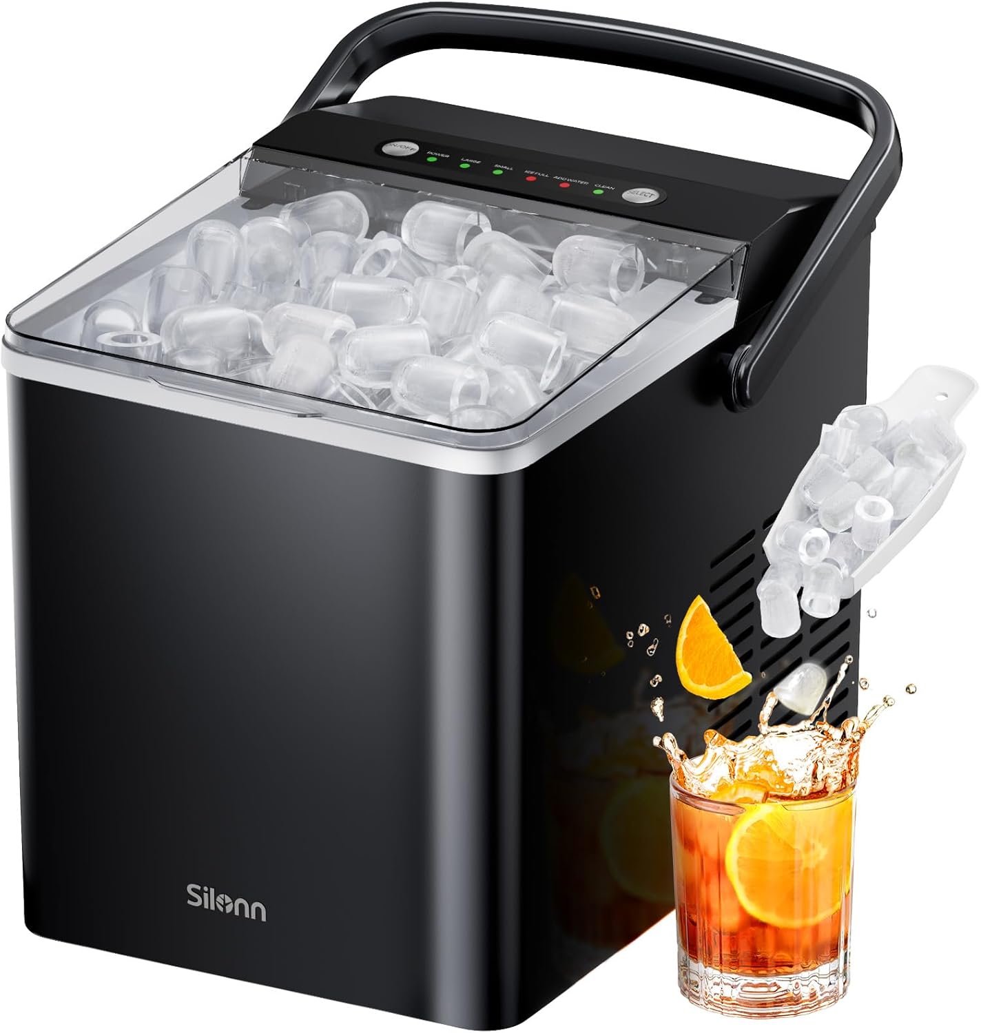 Silonn Portable Ice Maker Produces 9 Cubes in 6 Minutes
