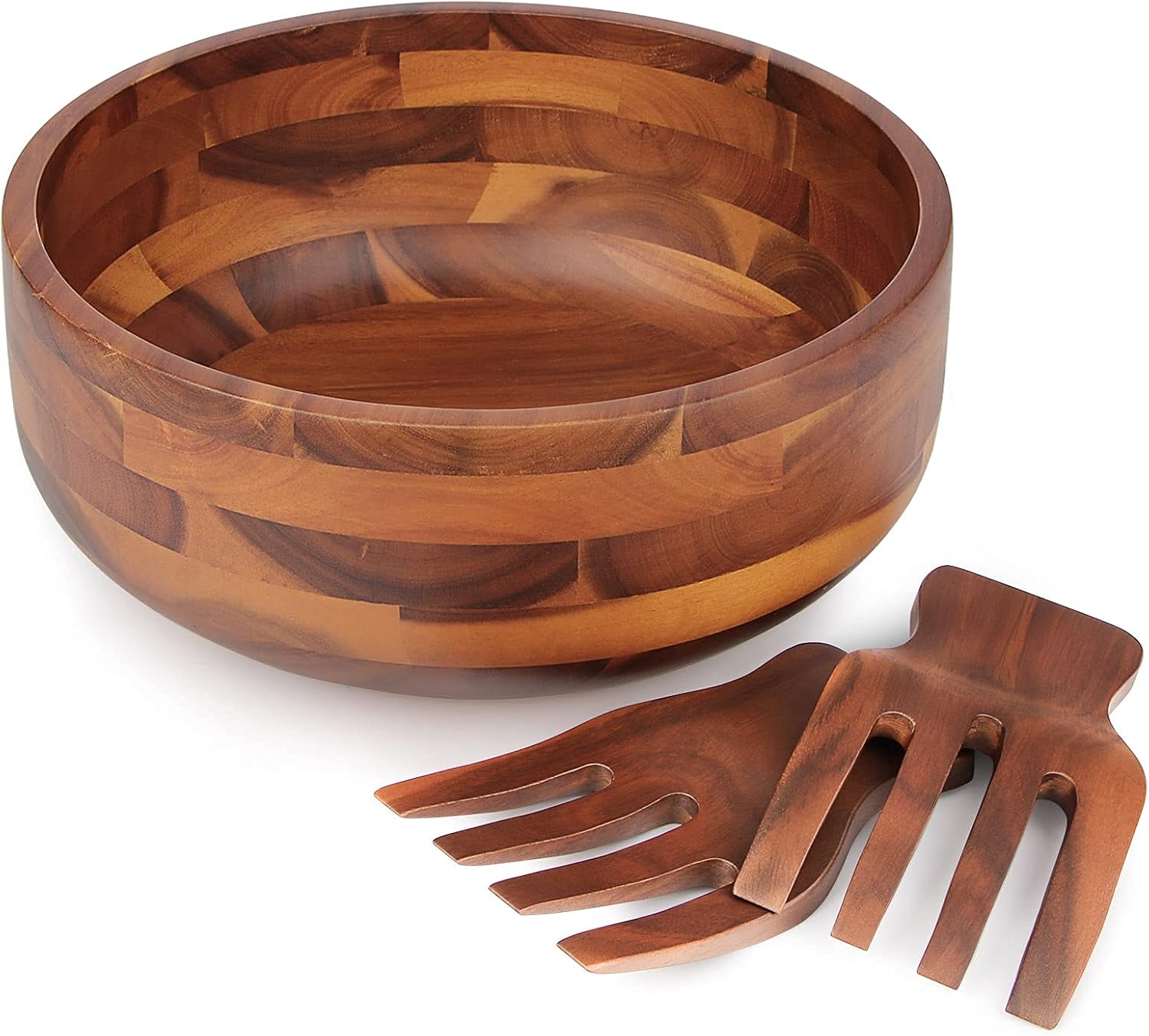 AIDEA Acacia Wood Salad Bowl Set with Serving Utensils for All
