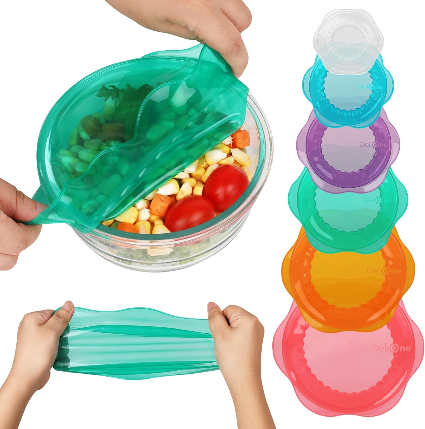 Reusable Silicone Stretch Lids Set: Keep Food Fresh!