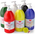 6 Colors Large Acrylic Paint Set (69 oz) - Bulk Art Supply