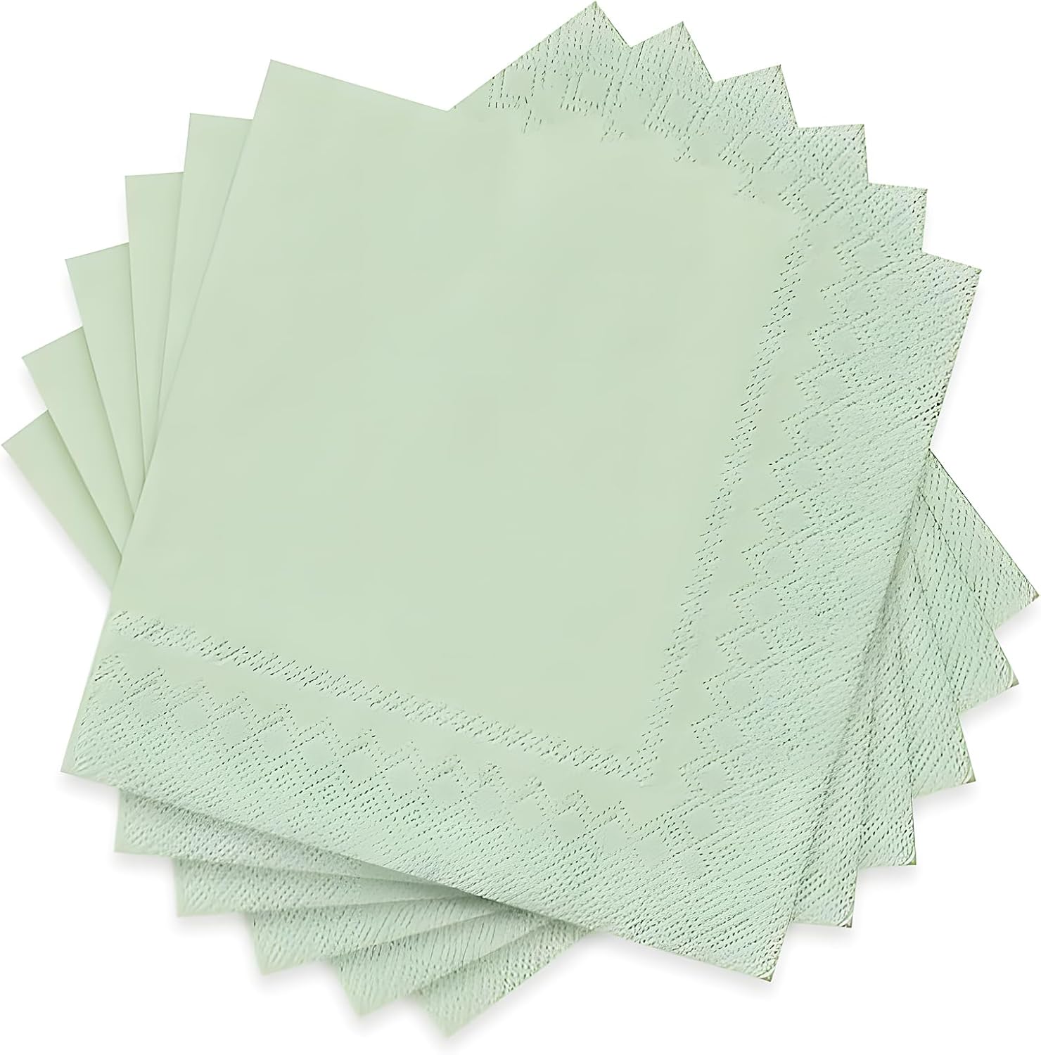 60-Pack 2-Ply Sage Green Cocktail Napkins - Elegant Disposable Essentials