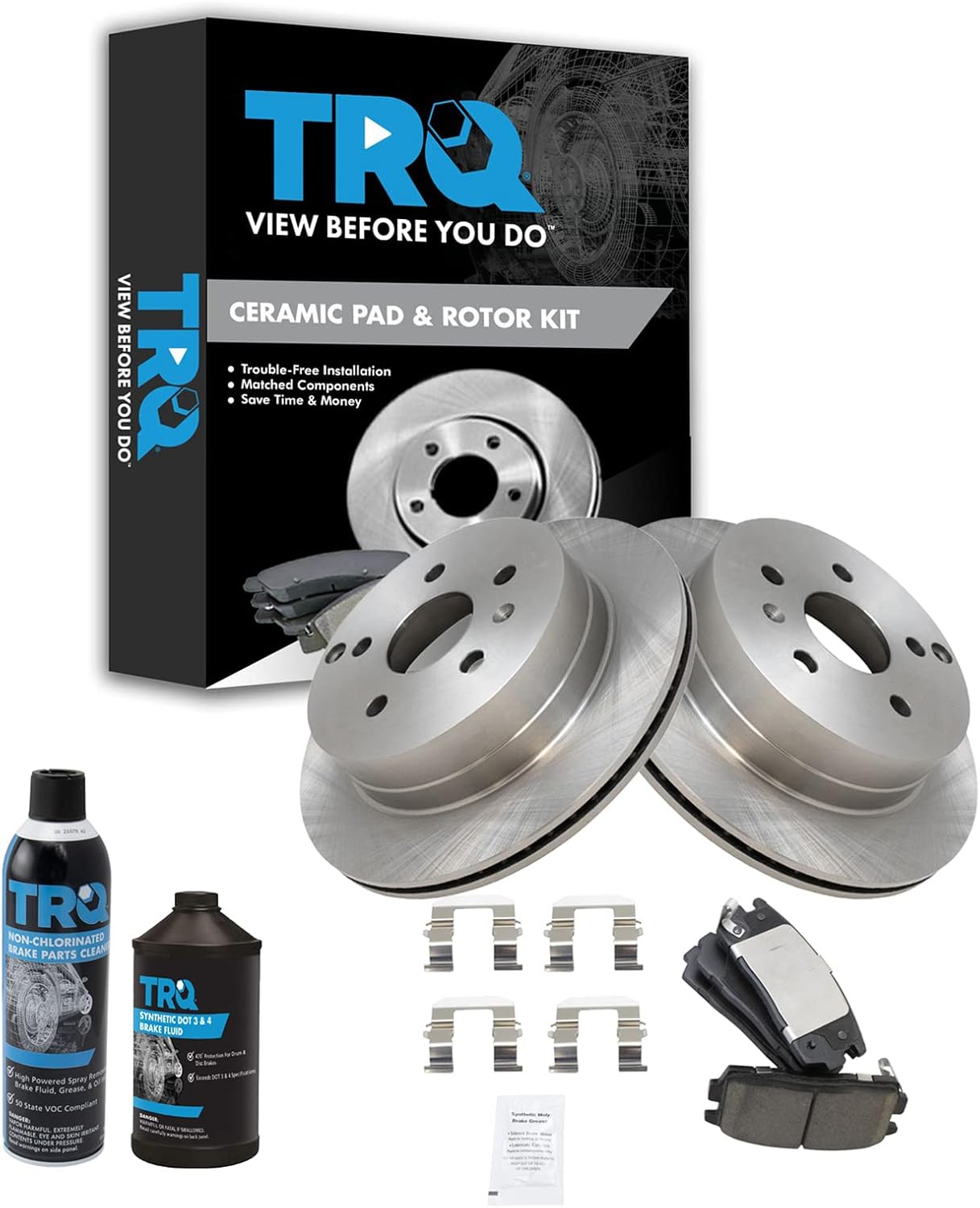 TRQ Rear Brake Pad & Rotor Kit for 2010-2017 Chevrolet Equinox