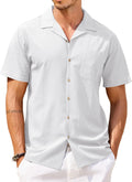 Mens Hawaiian Shirt for Men - Casual Tropical Linen Button-Down