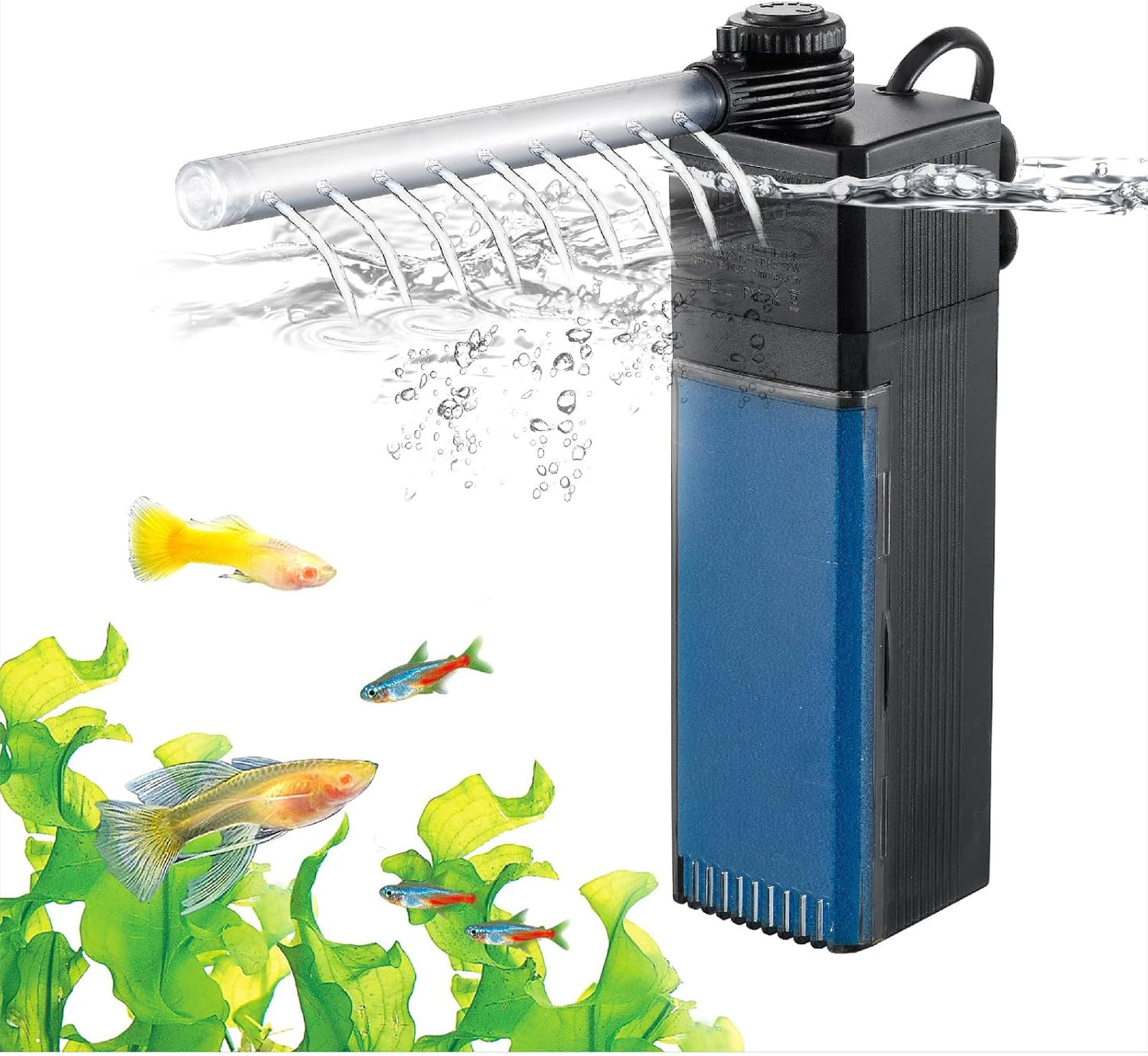 Internal Fish Tank Filter with Adjustable Water Flow for Aquariums