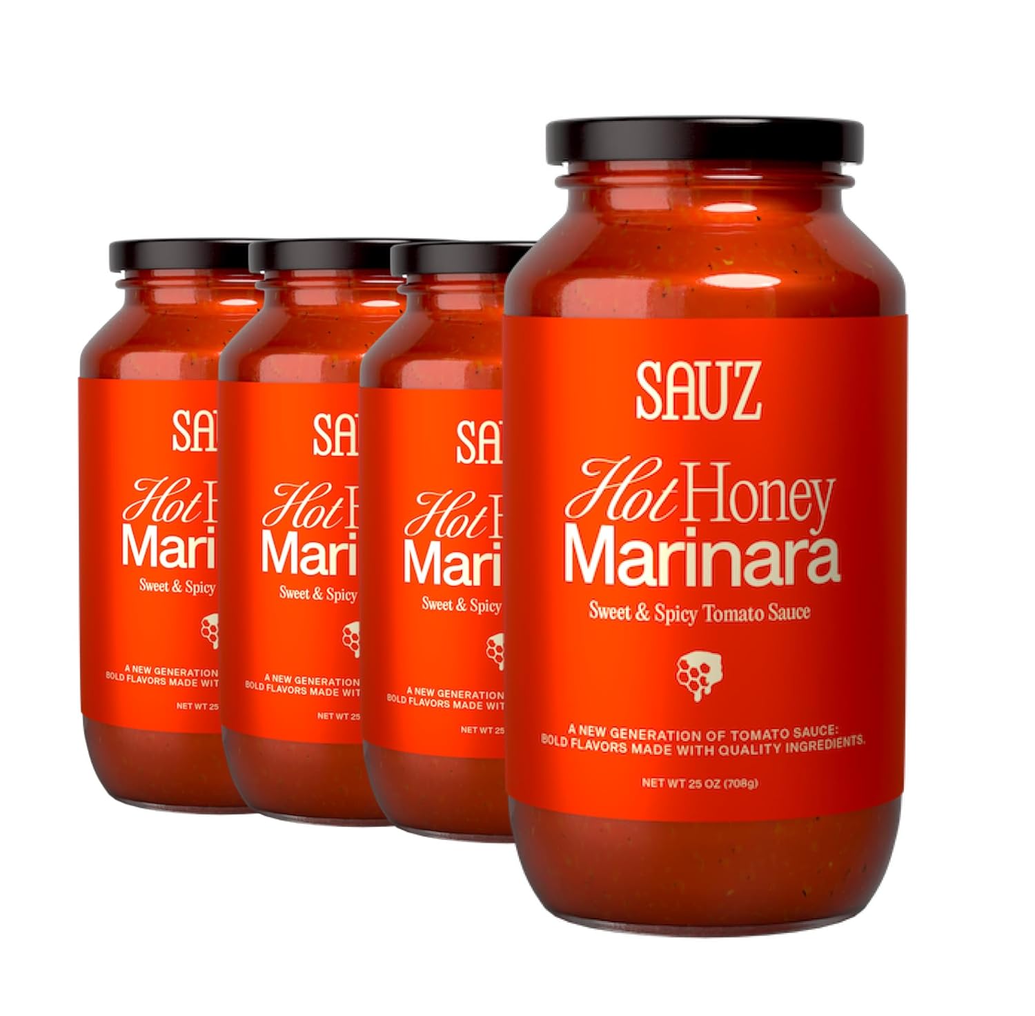Hot Honey Marinara Pasta Sauce by Sauz - Sweet & Spicy Flavor