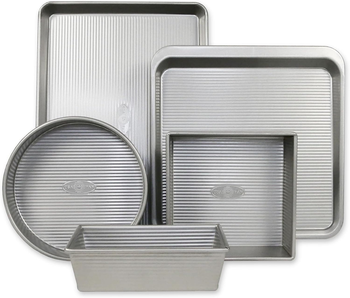 USA Pan Bakeware Aluminized Steel 5-Piece Set for Baking
