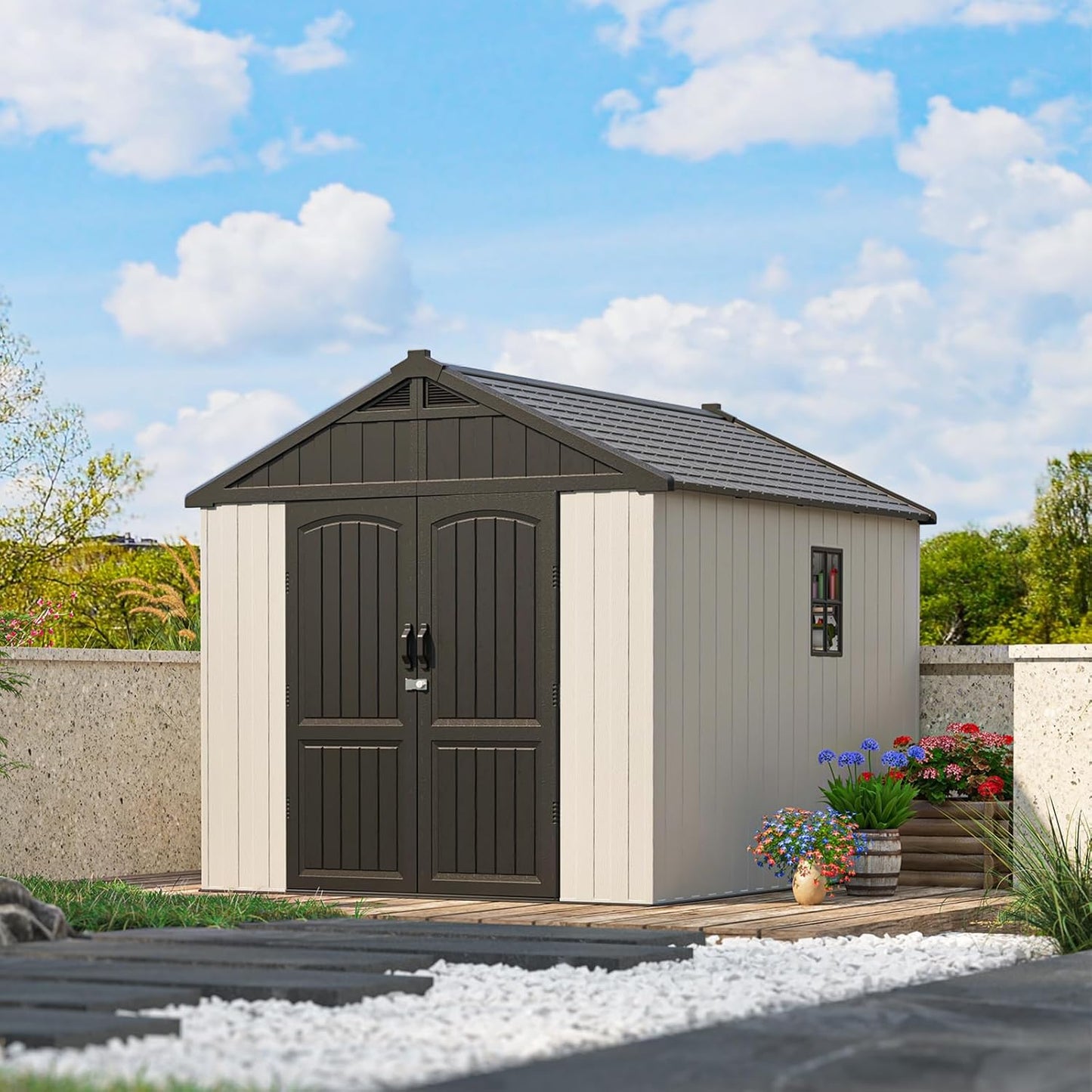 Patiowell 8 x 10 FT Resin Outdoor Storage Shed for Your Garden