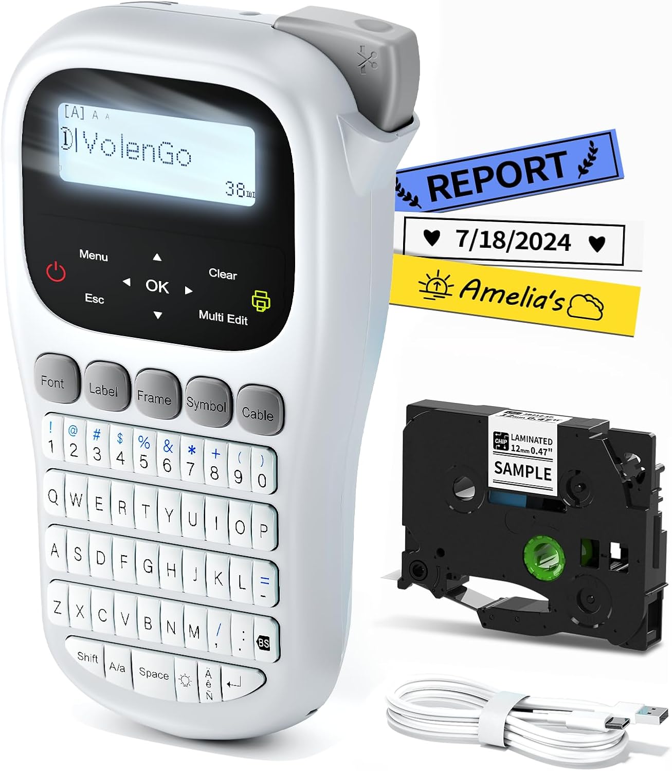 VolenGo Portable Label Maker - Waterproof & Backlit