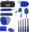 62ft Car Wash Brush Kit Mitt Mop Sponge with Long Handle - 17-in-1