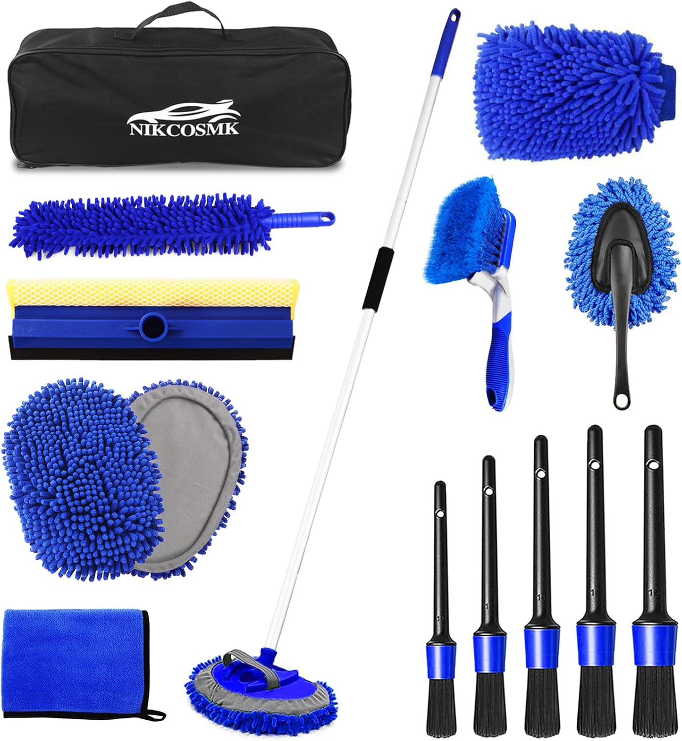 Ultimate Car Cleaning Kit - 62'' Wash Brush with Multi-Accessories