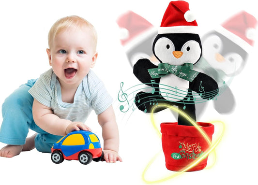 Talking Penguin Plush Toy w/ Music & Lights