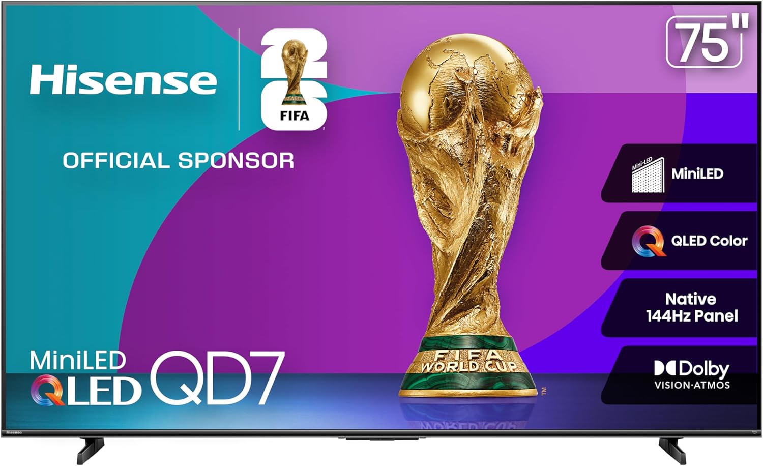 Hisense 75 QD7 Mini-LED 4K Smart Fire TV with Dolby Vision