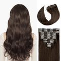 22 in Clip in Human Hair Extensions Full Head 200g - Thick Silky