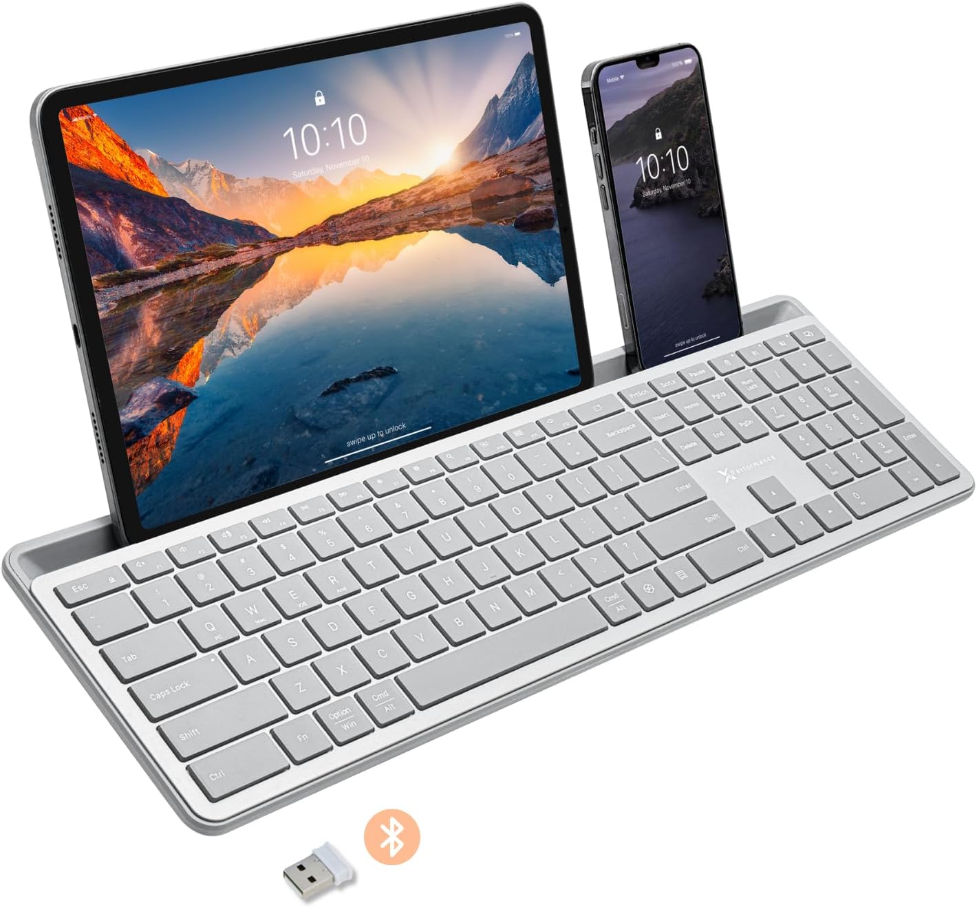 X9 Full-Size Bluetooth Keyboard with Phone Holder for All Devices