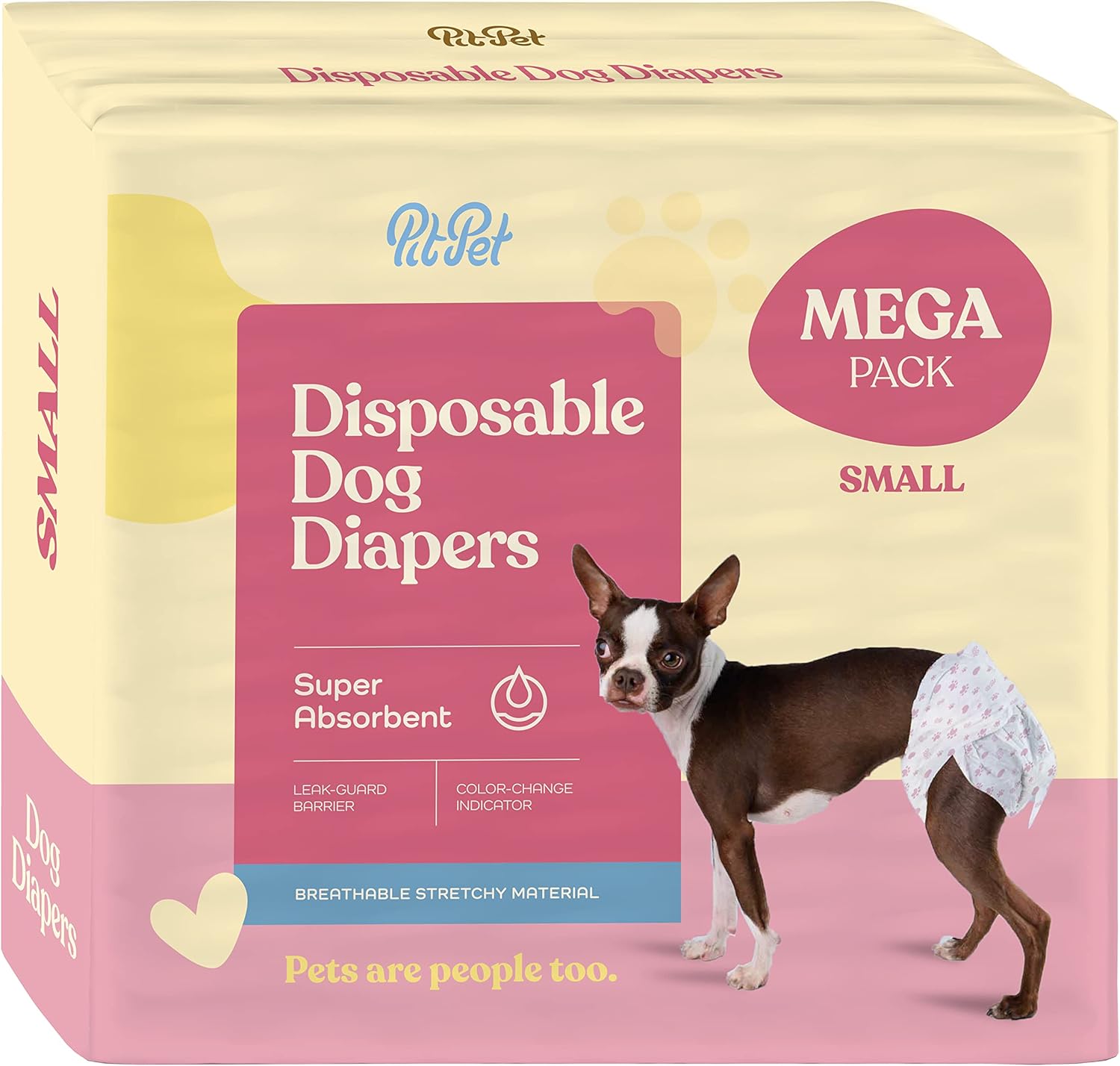 Pitpet Super Absorbent Female Dog Diapers - 30-Pack - Leakproof & Comfortable