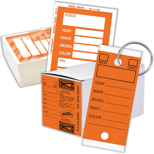 VERSA-TAGS Self Protecting Key Tags for Organized Car Dealerships