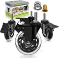 Slipstick 3 Inch Rubber Caster Wheels with Brake Locks for Furniture